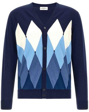 Ballantyne Cardigan Argyle - Blue
