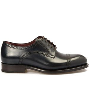 Brioni Milano Derby Leather Shoes - Black
