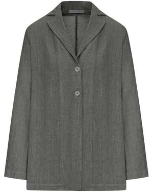 Transit Single-Breasted Linen Jacket - Grey