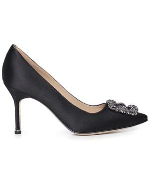 Manolo Blahnik Hangisi Satin Pumps - Blue