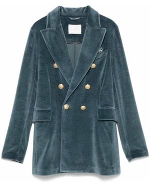 Circolo 1901 Velvet Double-Breasted Blazer - Blue