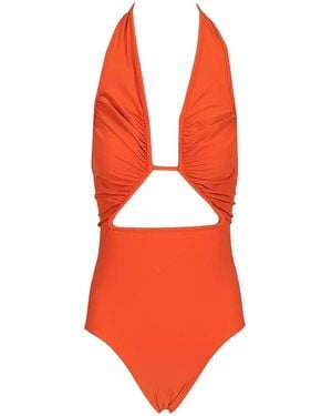 Rick Owens Halter Prong One-Piece Swimsuit - Orange