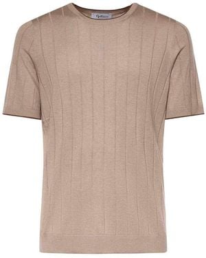 Giuliano Galiano Silk T-Shirt - Natural