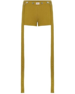 Jean Paul Gaultier Ribbed Cotton Shorts - Yellow