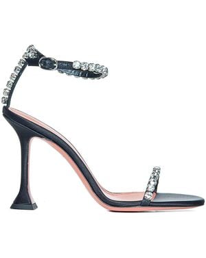 AMINA MUADDI Gigi Sandal 95 Crystal-Embellished Blac - White