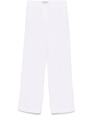 ERMANNO FIRENZE Linen Blend Trousers - White