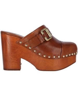 Chloé Jeannette Wedge Clogs - Brown