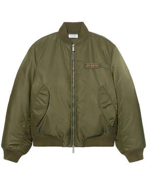 Off-White c/o Virgil Abloh Off- Embroidered Nylon Bomber Jacket - Green