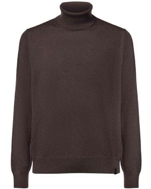 Fay Merino Wool Turtleneck - Brown