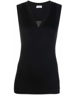 Brunello Cucinelli V-Neck Tank Top - Black