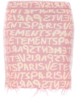 Vetements Graffiti Monogram Skirt - Pink