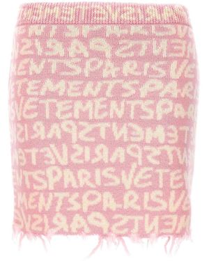 Vetements Graffiti Monogram Skirt - Pink