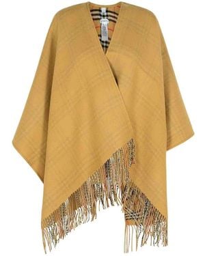 Burberry Reversible Wool Cape - Yellow