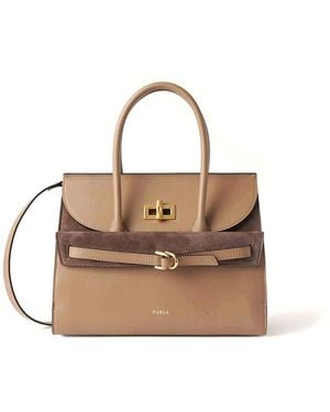 Furla Greta Toffee Leather Handbag - Brown