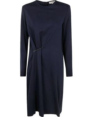 Antonelli Monza Tunic Dress With Brooch - Blue