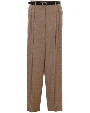 Dolce & Gabbana Tweed Effect Trousers - Brown