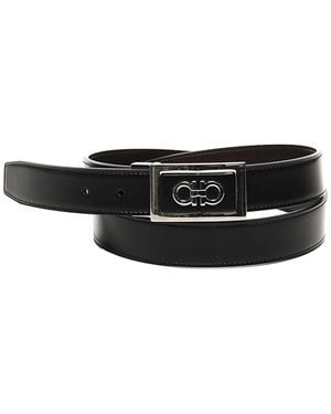 Ferragamo Reversible Gancini Belt - White