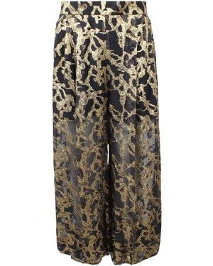 Nina Ricci Pantaloni Harem Con Motivo Marmorizzato Oro - Nero
