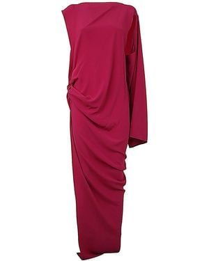 Rick Owens Asymmetric Crewneck Maxi Dress - Red