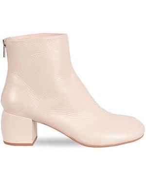 Agl Attilio Giusti Leombruni Leather Ankle Boot With Sculpted Heel - Natural