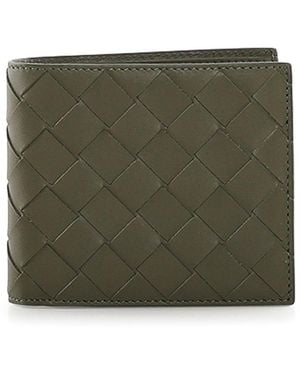 Bottega Veneta Intrecciato Bi-Fold Wallet - Green