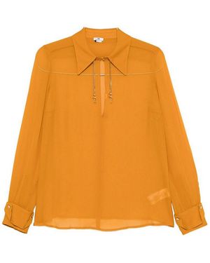Elisabetta Franchi Bright Semi-Sheer Shirt - Orange