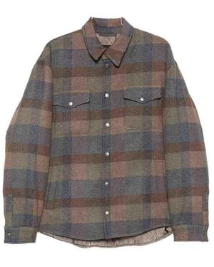 Etro Wool Checked Shirt - Grey