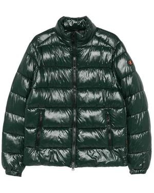 Save The Duck Jobim Lacquer-Effect Down Jacket - Green