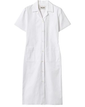 Miu Miu Poplin Dress - White