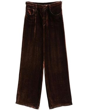 Pierre Louis Mascia Velvet Wide-Leg Trousers - Red