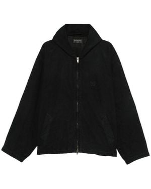 Balenciaga Flanned Hooded Jacket - Black