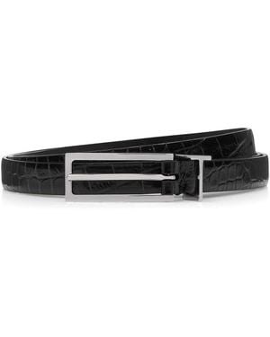 Tom Ford Print Calf Leather Belt - White