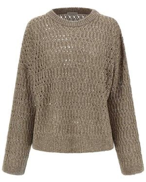 Brunello Cucinelli Micro Sequin Jumper - Natural