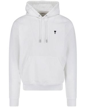 Ami Paris Ami De Cur Hooded Sweatshirt - White