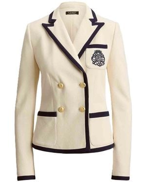 Ralph Lauren Knit-Blazer/Sport Coat-Str Sportswear Piqu - Natural