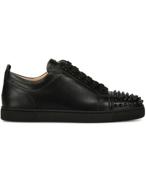 Christian Louboutin Louis Junior Spikes Leather Trainer - Black