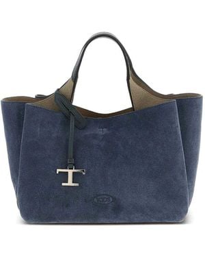 Tod's Mini Leather Tote Bag - Blue