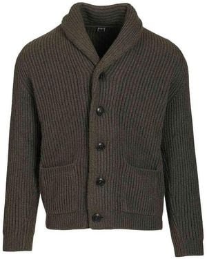Fedeli Cashmere Shawl Cardigan - Gray