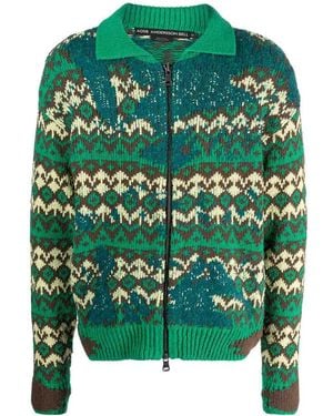 ANDERSSON BELL 'Submerge Nordic' Zip-Up Cardigan - Green