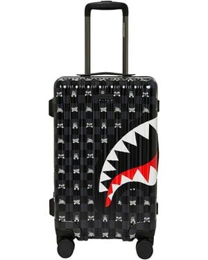 Sprayground Peeking Character Check Carry-On Luggage - Black