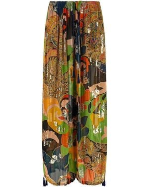 Etro Silk Trousers - Orange