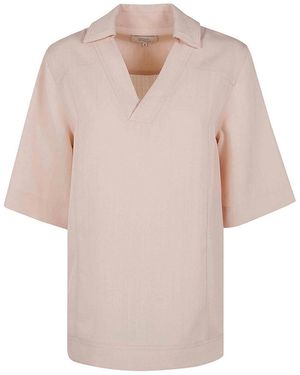 Loulou de Saison Ermo Oversized Polo Shirt - Natural