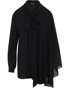 Balenciaga Scarf Blouse - Black