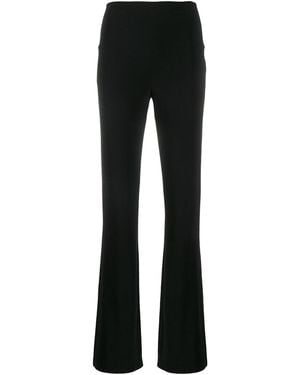 Norma Kamali High-Waisted Straight Leg Trousers - Black