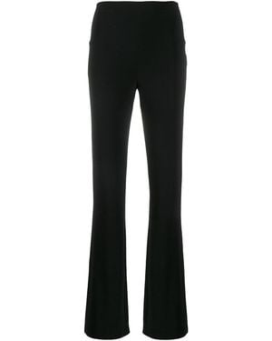 Norma Kamali High-Waisted Straight Leg Trousers - Black