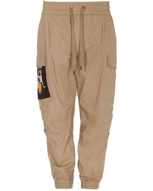 Dolce & Gabbana Pin-Up Print Cargo Trousers - Natural