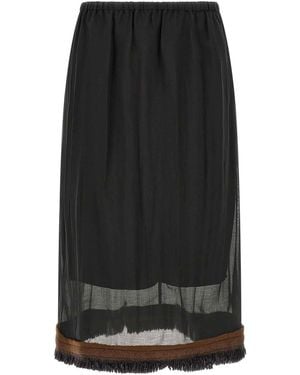 Tela Fringed Detail Skirt - Black