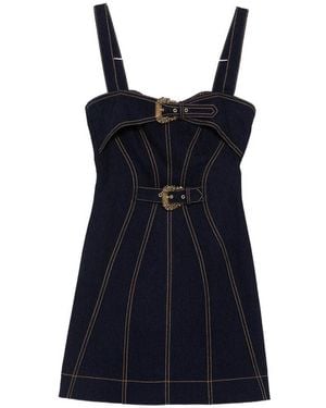Versace Jeans Couture Short Dress With Buckles - Blue