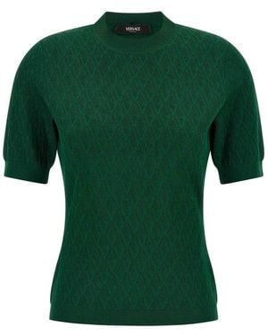 Versace V-Pattern T-Shirt - Green