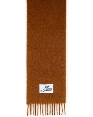 Marni Brushed Alpaca Blend Scarf With Fringes - Brown